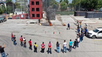 FIRE TRAINING FOR VOLUNTEER MOTORCYCLISTS FROM ANKARA FIRE DEPARTMENT